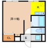 ハイツアミーゴ 1Rの間取り