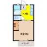 ロイヤルミノウラ 1Kの間取り