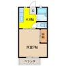 ロイヤルミノウラ 1Kの間取り