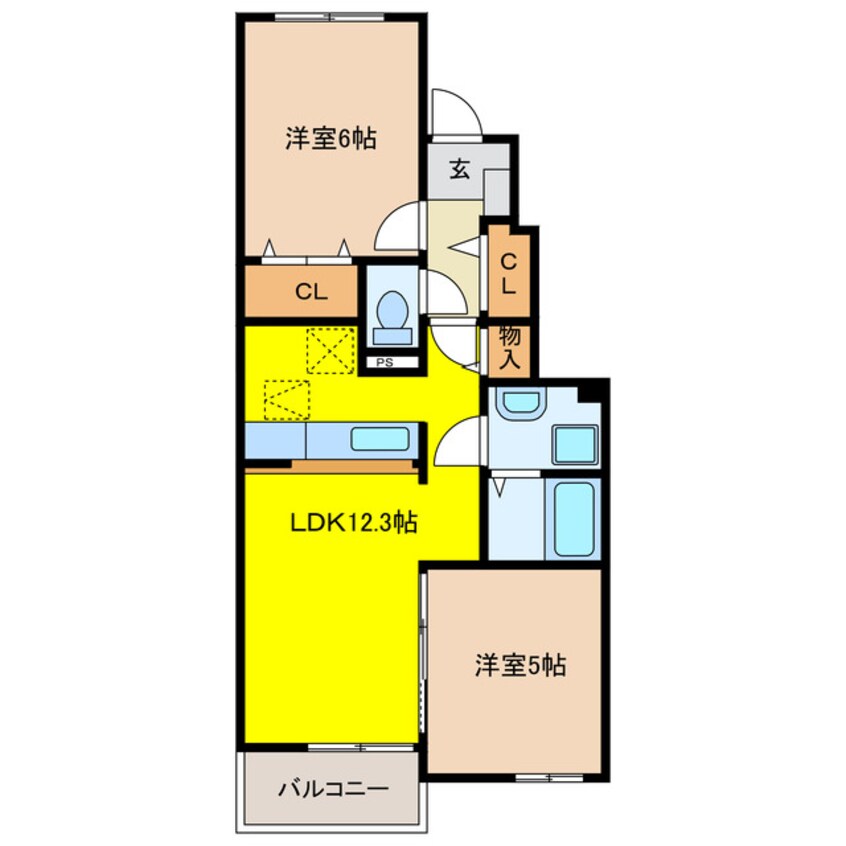 間取図 ユニゾン乗竹　Ｂ