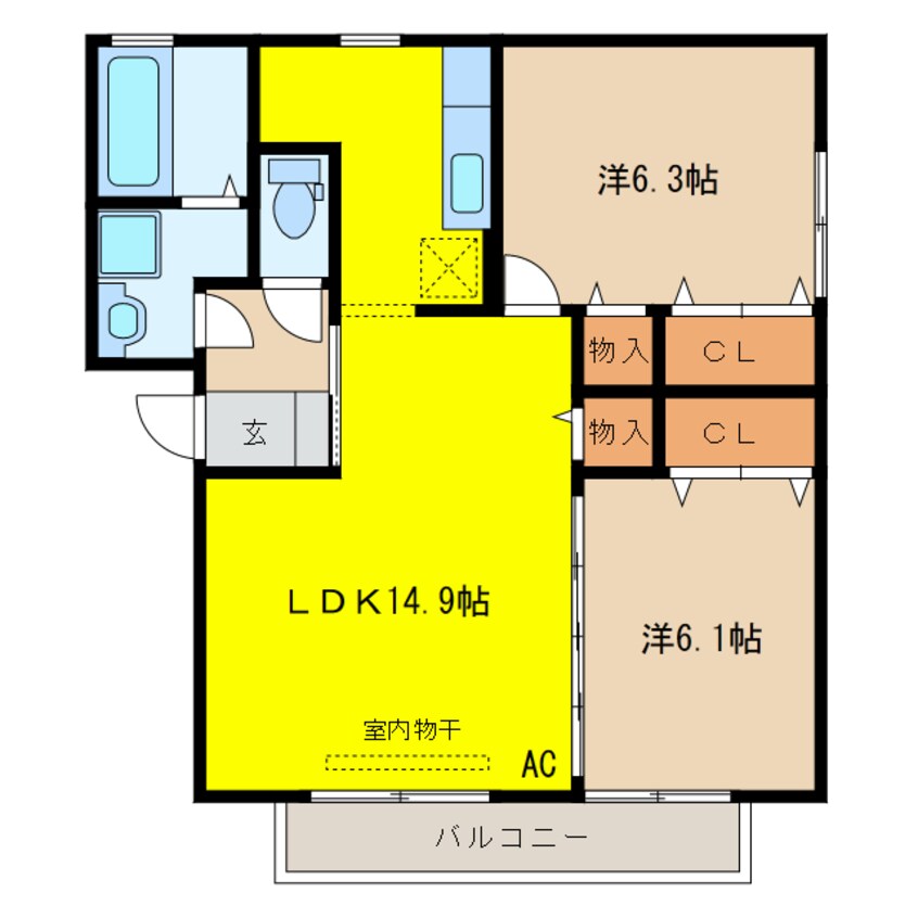 間取図 ハイカムール栄