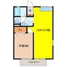 フラッツ内原 1LDKの間取り
