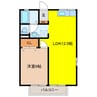 フラッツ内原 1LDKの間取り
