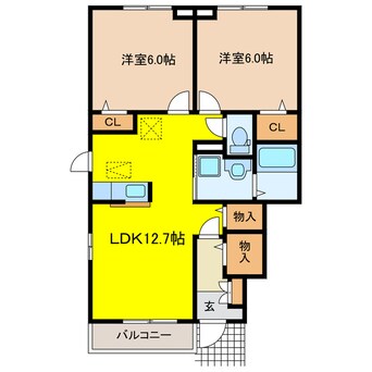 間取図 パークヴェルデアＢ