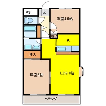 間取図 セシーモナンノー(北棟)