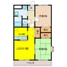 セシーモナンノー(北棟) 2LDKの間取り