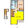 グランツ本今 1LDKの間取り