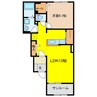 フロリッシュ 1LDKの間取り