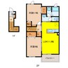 サンクレールⅡ 2LDKの間取り