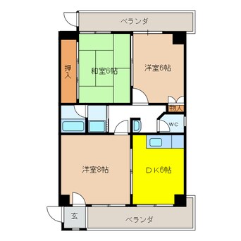 間取図 ｱｸｱﾎﾟﾘｽﾗﾝﾄﾞﾏｰｸ2000