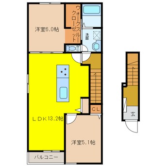 間取図 アビターレ　ベッシェ　K２