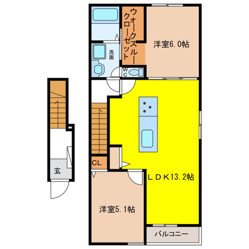 間取図 アビターレ　ベッシェ　K２