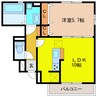 Ｄ禾森 1LDKの間取り