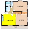レディアンスS 2LDKの間取り