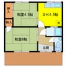安楽荘　う棟 2DKの間取り