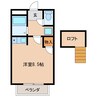 フレグランスモリカワB 1Rの間取り
