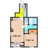 メゾン　ド　フランⅡ　B 1DKの間取り