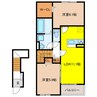 レディアⅡ　B 2LDKの間取り