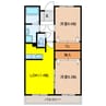 セレニータC 2LDKの間取り