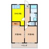 フレグランスモリカワＤ 2DKの間取り