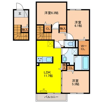 間取図 シャルムメゾンⅢＳ