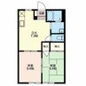 ピースフル高橋 2DKの間取り
