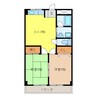 吉田グリーンハイツ　Ⅱ 2DKの間取り