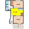ユートピア次木Ｂ 2DKの間取り