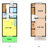 コーポラスガーデンＢ 2LDKの間取り