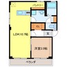 セゾン西 1LDKの間取り