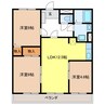 シャンブル西岐阜 3LDKの間取り