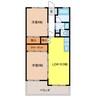 杉浦マンション 2LDKの間取り
