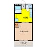 コーポグランデ立花 1Kの間取り