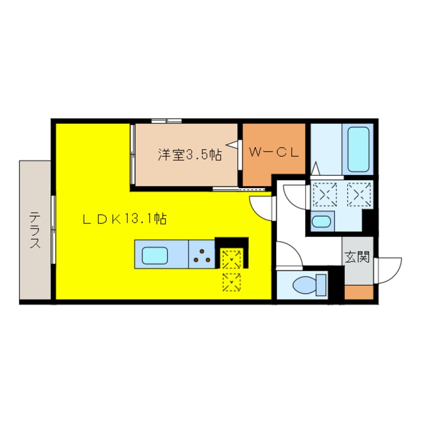 間取図 プラティーク安良田