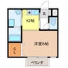 キーウエストＨＡＲＵ 1Kの間取り