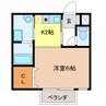 キーウエストＨＡＲＵ 1Kの間取り