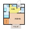 キーウエストＨＡＲＵ 1Kの間取り