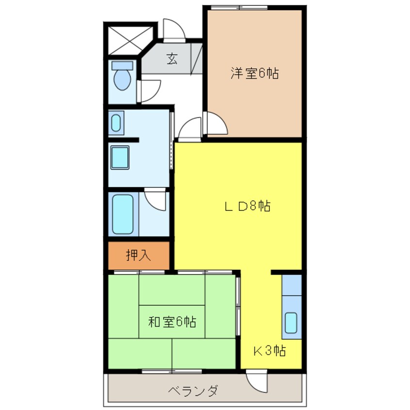 間取図 コーポ・ＦＵＫＵＳＩＭＡ