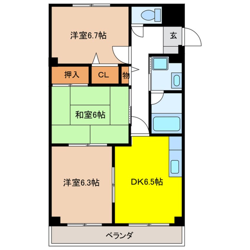 間取図 セントラルハイツ野瀬WEST