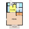 プロパティ大溝 1Kの間取り
