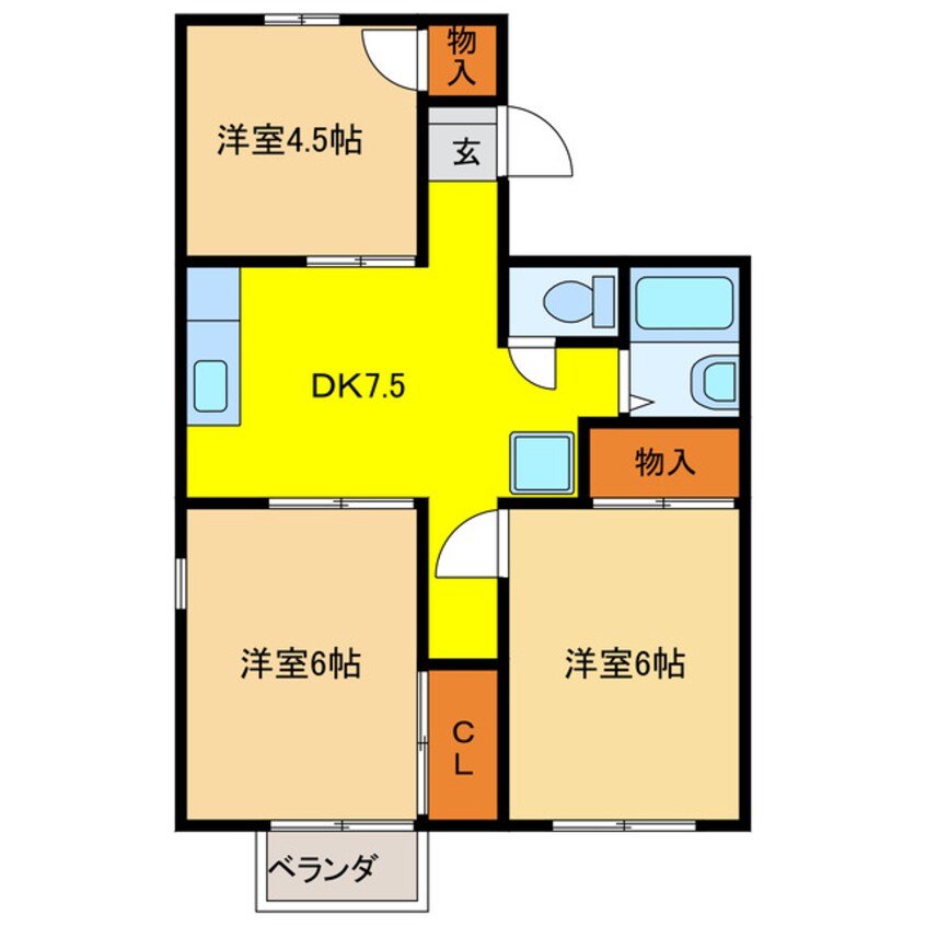 間取図 ルミナンス木方 Ａ棟