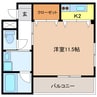 パクトル 1Kの間取り