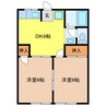 ロイヤル小塩Ⅰ 2DKの間取り