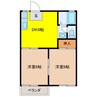 ロイヤル小塩Ⅱ 2DKの間取り