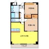 ルミエール茜部 2LDKの間取り