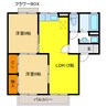 セジュール薬師寺 2LDKの間取り