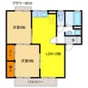 セジュール薬師寺 2LDKの間取り