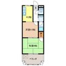 シャンブルクレールＵ　Ⅰ 2Kの間取り