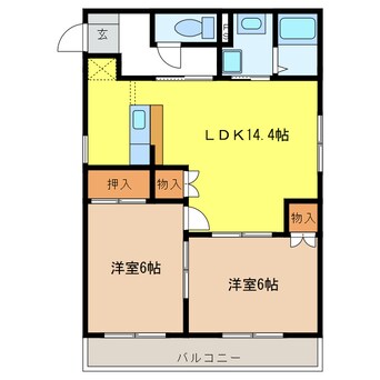 間取図 ハイムＪＯＲＡＫＵⅡ