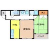 コーポ堀江 2Kの間取り